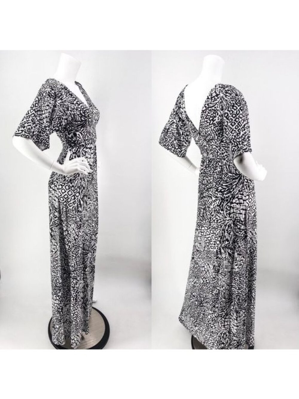 NWT LILLY PULITZER Parigi Maxi Wrap Dress Black and White size XXS - Picture 3 of 10